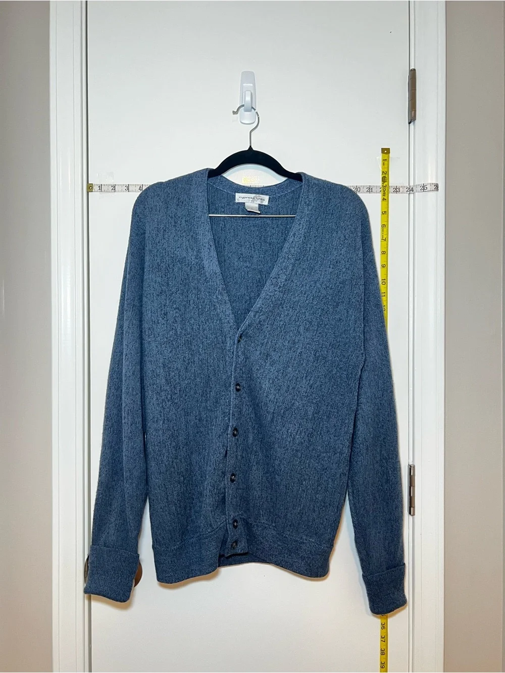 Cypress Links Vintage Classic Men's Blue Button-Front Cardigan Sweater Comfy